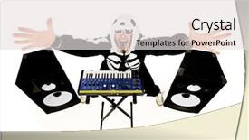  Presentation with rock music - Colorful presentation design enhanced with rock musician in a skeleton backdrop and a light gray colored foreground