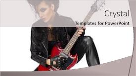  Presentation with clothing - Beautiful PPT theme featuring rock musician in leather clothing isolated backdrop and a light gray colored foreground