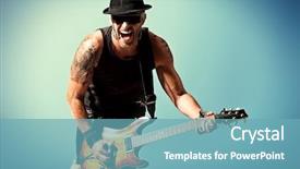  Presentation with electrical - Slides enhanced with rock musician is playing electrical background and a teal colored foreground