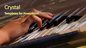  Presentation with concert - Presentation having rock n roll lights - keyboards on the concert background and a tawny brown colored foreground