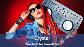  Presentation with party - Audience pleasing PPT theme consisting of rock n roll lights - modern dj mixing up some backdrop and a ocean colored foreground