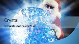  Presentation with disco ball - Theme enhanced with rock n roll lights - santa claus dj near brilliant background and a light blue colored foreground