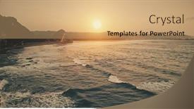  Presentation with epic - PPT theme enhanced with rock-ocean-shore-sunset background and a coral colored foreground