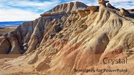  Presentation with journey - Presentation having rock-of-castildetierra-bardenas-reales background and a coral colored foreground