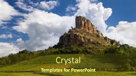  Presentation with vineyards - Presentation design enhanced with rock-of-solutre-with-vineyards background and a tawny brown colored foreground