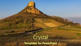  Presentation with vineyards - PPT layouts having rock-of-solutre-with-vineyards background and a tawny brown colored foreground