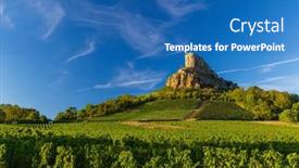  Presentation with vineyards - PPT layouts having rock-of-solutre-with-vineyards background and a teal colored foreground