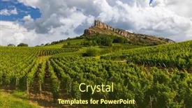  Presentation with vineyards - PPT theme featuring rock-of-solutre-with-vineyards background and a tawny brown colored foreground