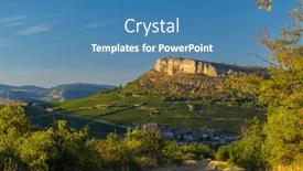  Presentation with vineyards - Slide set with rock-of-vergisson-with-vineyards background and a teal colored foreground