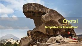  Presentation with hill - Cool new presentation theme with rock on a hill mount backdrop and a tawny brown colored foreground