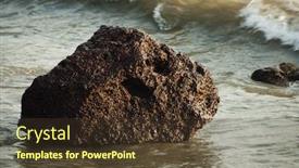  Presentation with goa - Colorful presentation theme enhanced with rock on the beach goa india backdrop and a tawny brown colored foreground