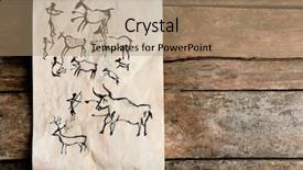  Presentation with cave paintings - Amazing presentation theme having rock paintings on paper backdrop and a coral colored foreground