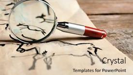  Presentation with rock paintings magnifier - Presentation design with rock paintings with magnifier background and a lemonade colored foreground