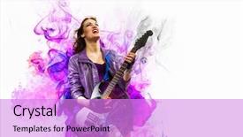  Presentation with black girl - PPT layouts enhanced with rock passionate girl with black background and a lilac colored foreground