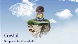  Presentation with floating - Beautiful PPT layouts featuring buttons grey shadow - digital composite of young girl backdrop and a sky blue colored foreground