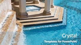  Presentation with hot tub - Slides enhanced with rock pools - exotic luxury swimming pool water background and a teal colored foreground