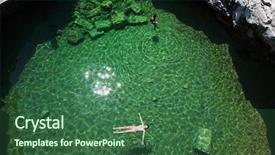  Presentation with green architecture natural marble - Beautiful PPT layouts featuring rock pools - giola natural pool on thassos backdrop and a  colored foreground