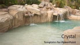  Presentation with custom - Slides enhanced with rock pools - tropical custom pool with waterfalls background and a  colored foreground
