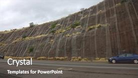  Presentation with design rock - PPT layouts featuring rock protection fences rock slide background and a dark gray colored foreground