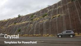  Presentation with design rock - Audience pleasing PPT layouts consisting of rock protection fences rock slide backdrop and a dark gray colored foreground