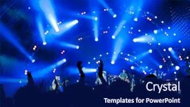  Presentation with live - Cool new PPT layouts with rock roll - crowd of fans backdrop and a navy blue colored foreground