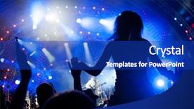  Presentation with live - Theme with rock roll - crowd of fans background and a royal blue colored foreground