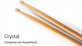  Presentation with drum - Slides having rock roll - drum stick in real world background and a white colored foreground