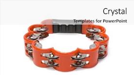  Presentation with tambourine - Presentation theme consisting of rock roll - one red tambourine isolated background and a white colored foreground