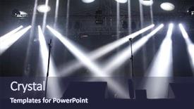  Presentation with stage lights - PPT theme enhanced with rock roll - stage lights background and a tawny brown colored foreground