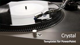  Presentation with vinyl - Colorful PPT layouts enhanced with rock roll - vinyl disk player in backlight backdrop and a tawny brown colored foreground