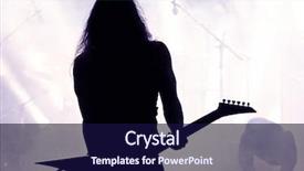  Presentation with concert - Presentation theme with rock roll concert - guitarist silhouette background and a  colored foreground