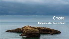  Presentation with stormy sea - PPT theme having rock sea landscape stormy weather background and a  colored foreground