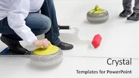  Presentation with launch - PPT theme consisting of rock slide - curler starts launch a stone background and a white colored foreground