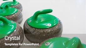  Presentation with curling - Slides consisting of rock slide - curling stones equipment background and a dark gray colored foreground