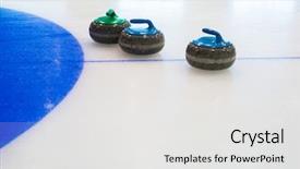  Presentation with curling - Slides with rock slide - curling stones equipment background and a white colored foreground