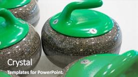  Presentation with curling - Beautiful slides featuring rock slide - curling stones equipment backdrop and a  colored foreground