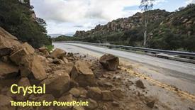  Presentation with los angeles - Slides with rock slide blocking santa susana background and a tawny brown colored foreground