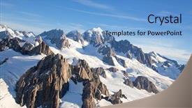  Presentation with mountain view - PPT theme having rock slope - aerial view landscape of mountain background and a teal colored foreground