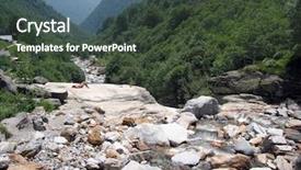  Presentation with river valley - Audience pleasing presentation theme consisting of three adult elephants in a zoo poland backdrop and a coral colored foreground