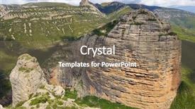  Presentation with rock climbing to top of mountain - Presentation featuring rock spire known as aman background and a  colored foreground