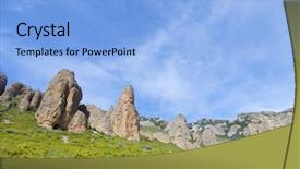  Presentation with rock - Beautiful PPT theme featuring rock spires known as mallos backdrop and a  colored foreground