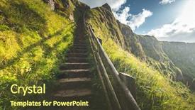  Presentation with dispute rock star - Presentation design with rock stairs with wooden railing background and a tawny brown colored foreground