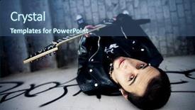  Presentation with fashion show - Presentation having teen fashion show - young handsome musician in urban background and a ocean colored foreground