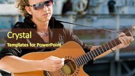  Presentation with dispute rock star - Audience pleasing presentation theme consisting of rock star with acoustic guitar backdrop and a  colored foreground