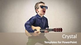  Presentation with rock star - Cool new slides with rock star backdrop and a coral colored foreground