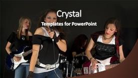  Presentation with dispute rock star - Beautiful PPT theme featuring rock stars during a concert backdrop and a black colored foreground