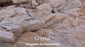  Presentation with rock stone - Amazing slide set having rock-stone-at-seaside-close backdrop and a gray colored foreground