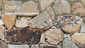  Presentation with rock wall - Beautiful PPT theme featuring rock stone wall backdrop and a coral colored foreground