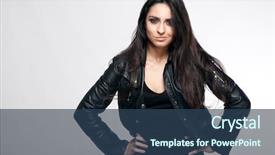  Presentation with rock - Slide set featuring rock style beautiful young woman background and a ocean colored foreground