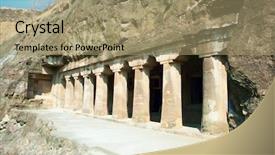  Presentation with ancient temples - Amazing slides having rock temples at ajanta maharashtra backdrop and a  colored foreground